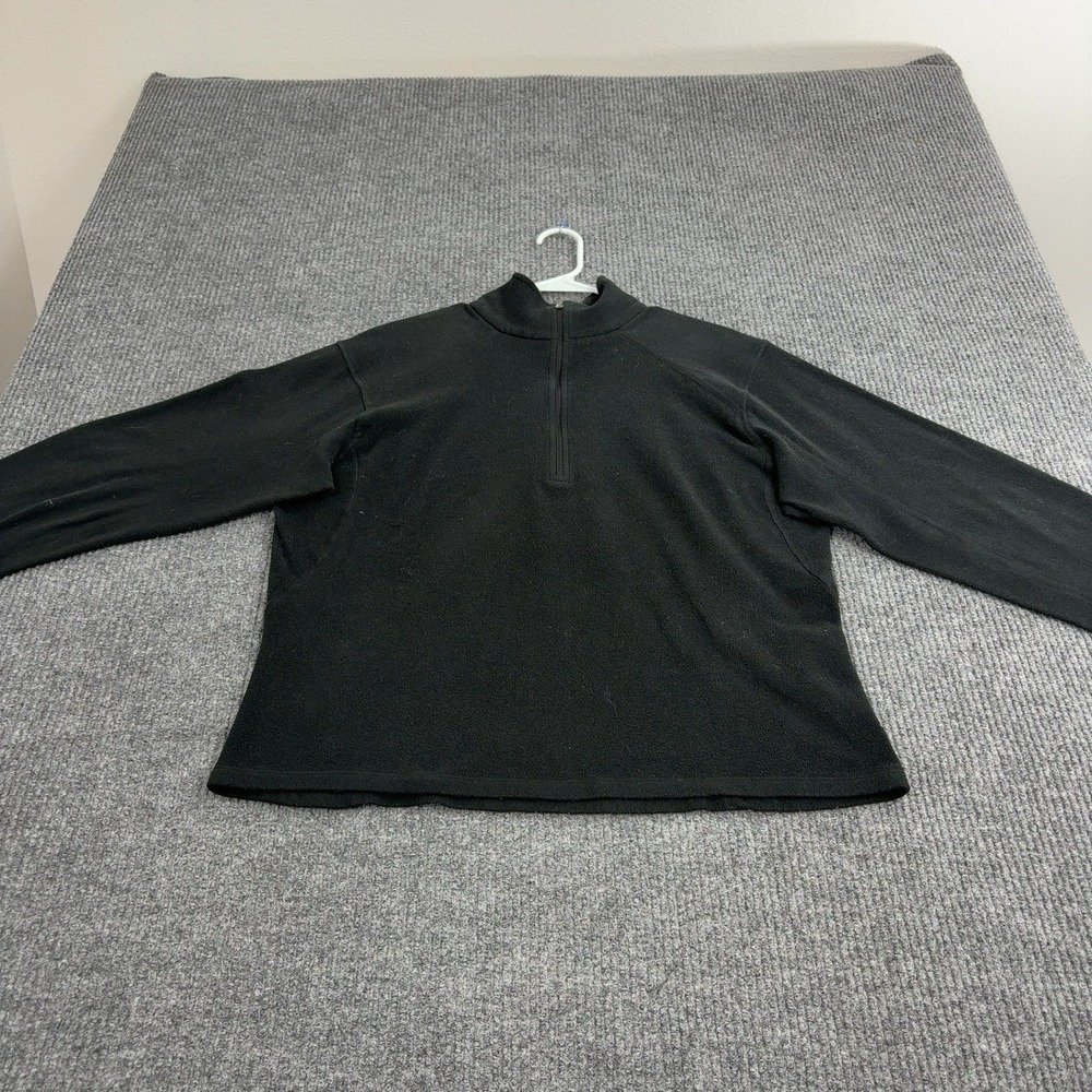 Mountain Hardwear Pullover‎ Womens L Black Fleece Quarter Zip Mock Neck Outdoor